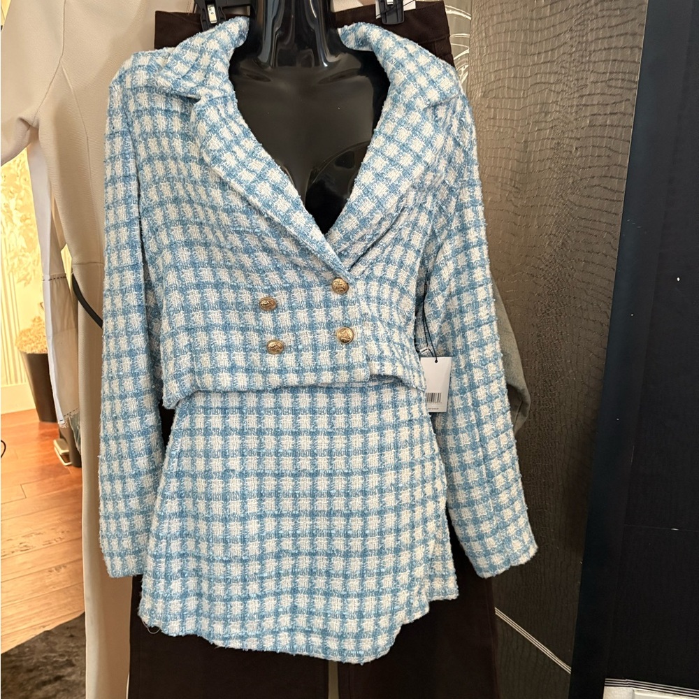 Jason Wu Light Blue Tweed Blazer